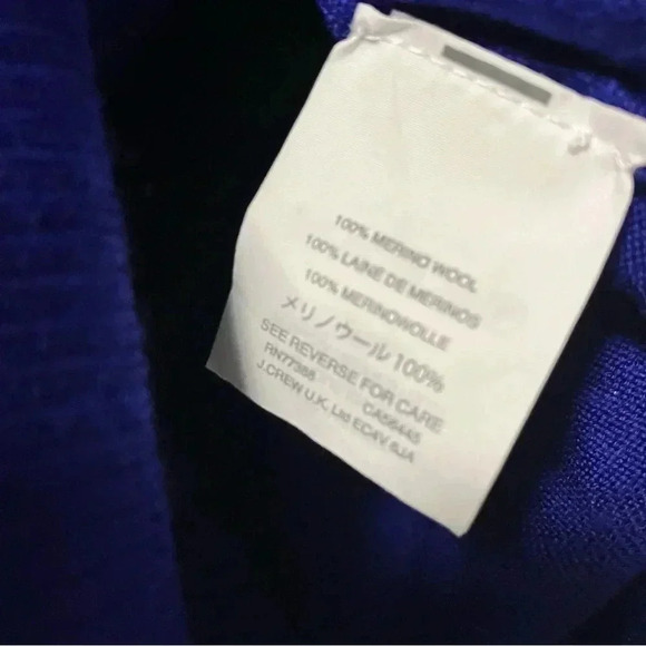J. Crew Tippi 100% merino wool blue lace side  sweater - Picture 3 of 5